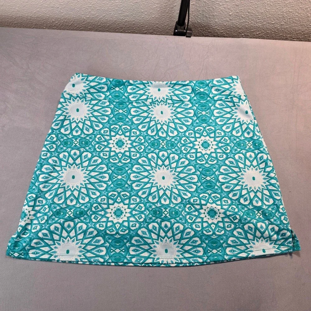 Tranquility by Colorado Clothing Teal Geometric Kaleidoscope Active Skort Medium